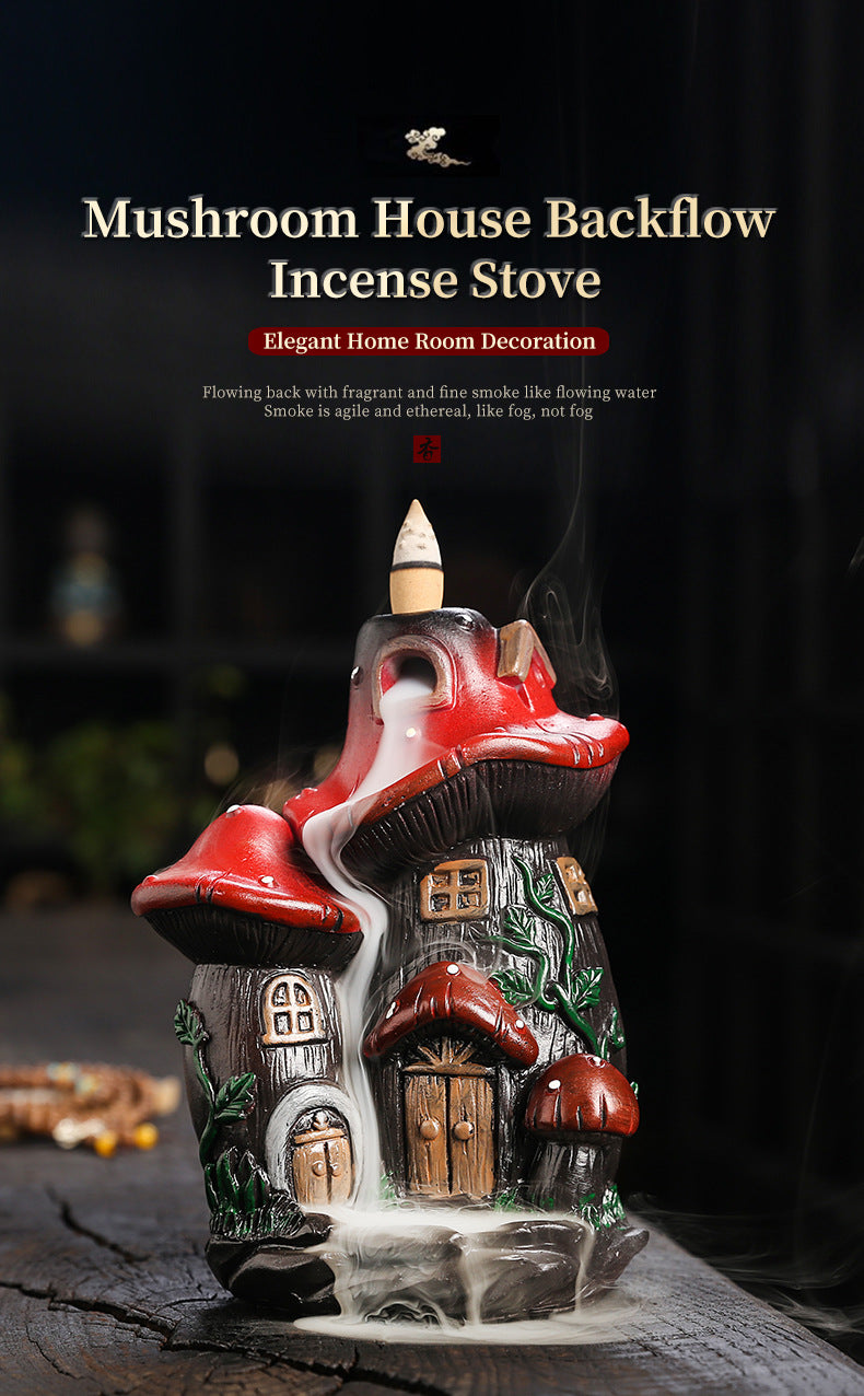 Mushroom House Reverse flow Incense(Includes a Pack of Incense Materials)