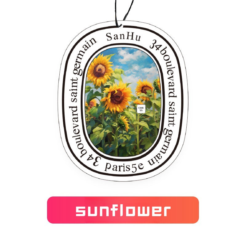 Five floral scented car air freshener cards