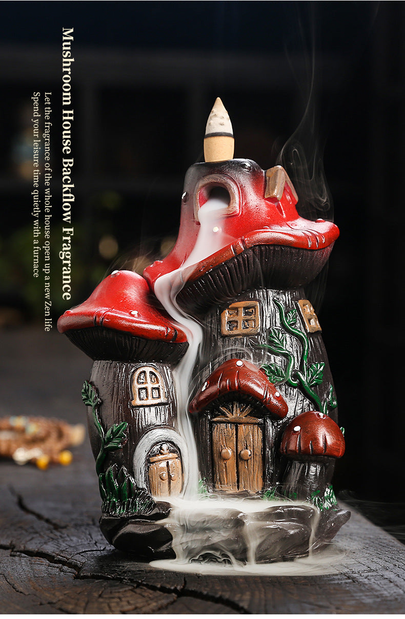 Mushroom House Reverse flow Incense(Includes a Pack of Incense Materials)