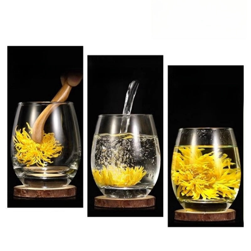 Three packets of Chrysanthemum morifolium ‘Golden Silk’ tea