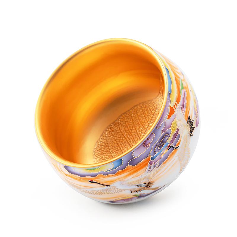 Golden Crane Tea Cup Tenmokus