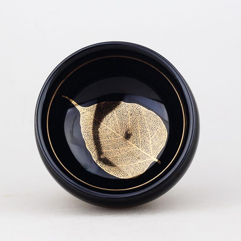 Golden Leaf Tea Cup Tenmokus