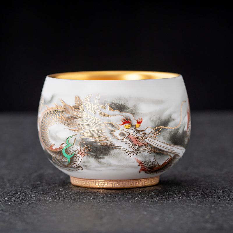 Colorful Dragon Tea Cup Tenmokus