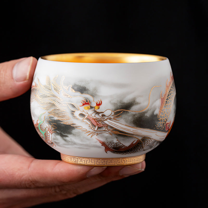 Colorful Dragon Tea Cup Tenmokus