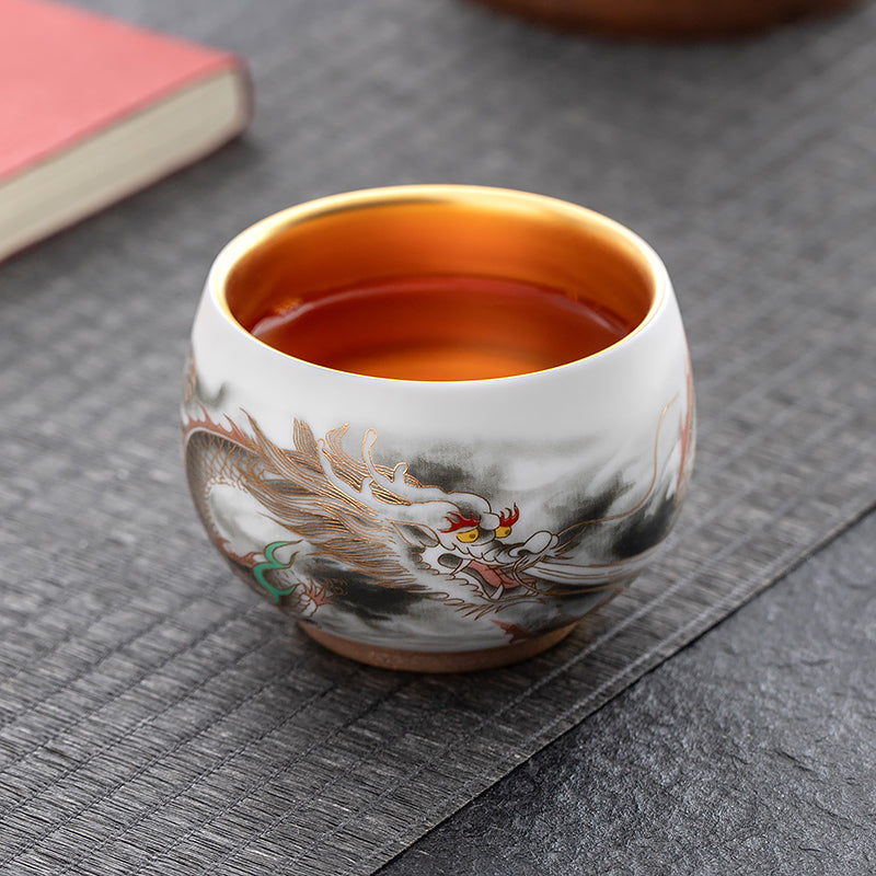 Colorful Dragon Tea Cup Tenmokus